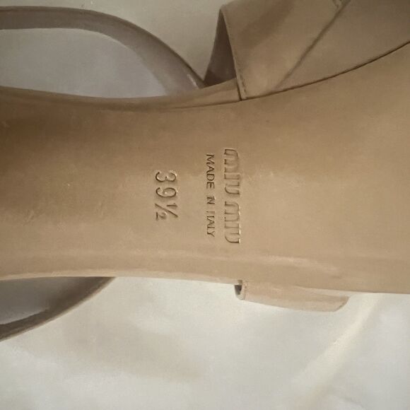 MIU MIU Nude Patent Leather Platform Sandals Size: 39.5/ 9.5 Made in Italy - Picture 12 of 13